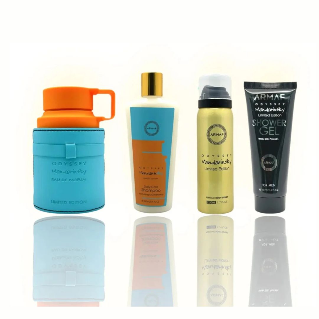 Set Odyssey Mandarin Sky de Armaf 100ML + Gel + Desodorante + Body Spray – Regalo Perfecto | Edición Completa