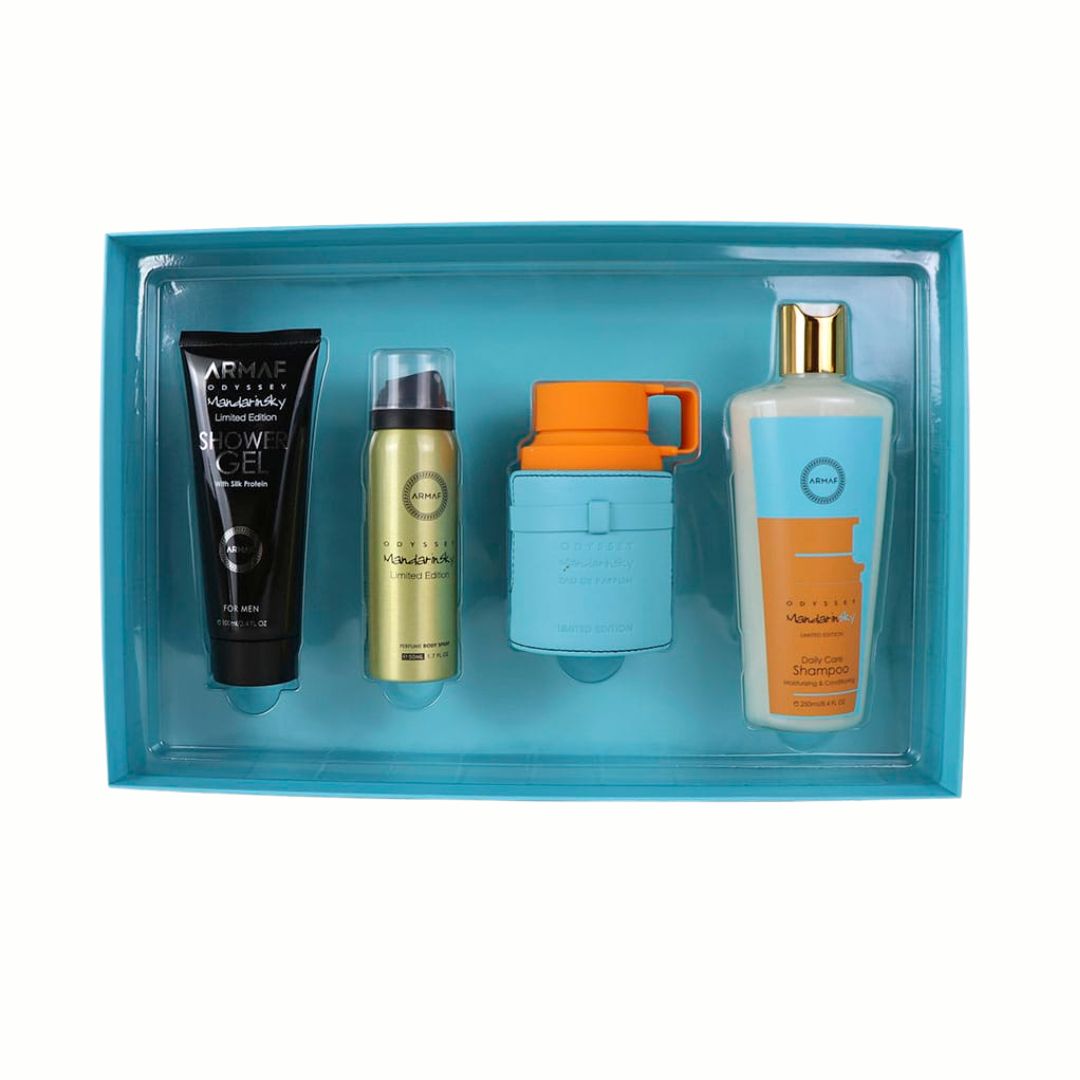 Set Odyssey Mandarin Sky de Armaf 100ML + Gel + Desodorante + Body Spray – Regalo Perfecto | Edición Completa
