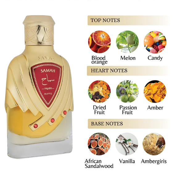 Samah Royale Riiffs 100ML – Extracto de Perfume Unisex | Dulce, Ámbar y Exótico