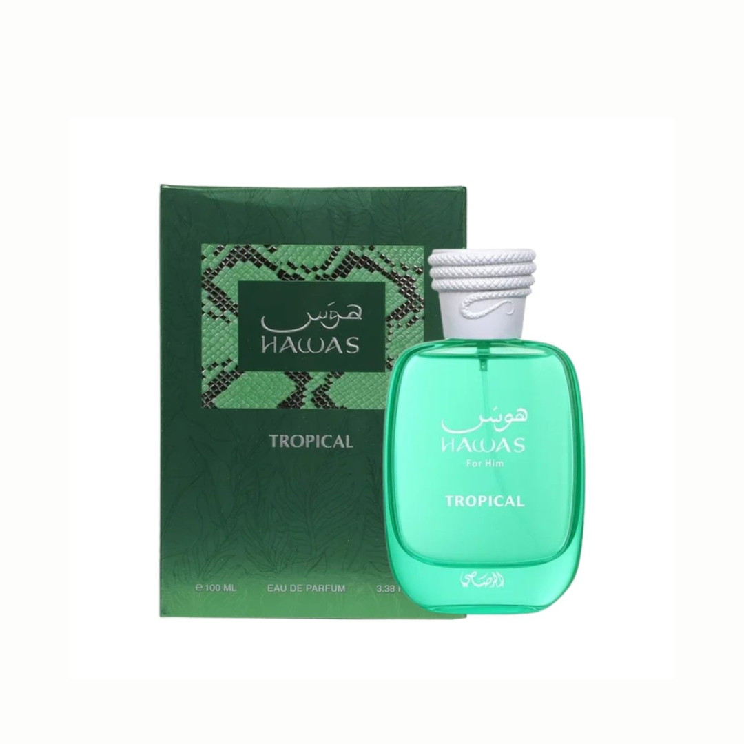 Hawas Tropical Rasasi 100ML – Perfume Masculino Aromático Verde con Coco, Higo y Sándalo
