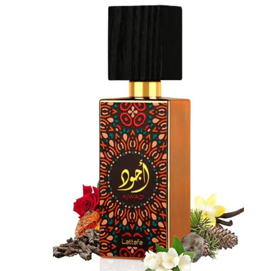 Ajwad by Lattafa Unisex 100ML: Long Lasting Woody and Floral Perfume