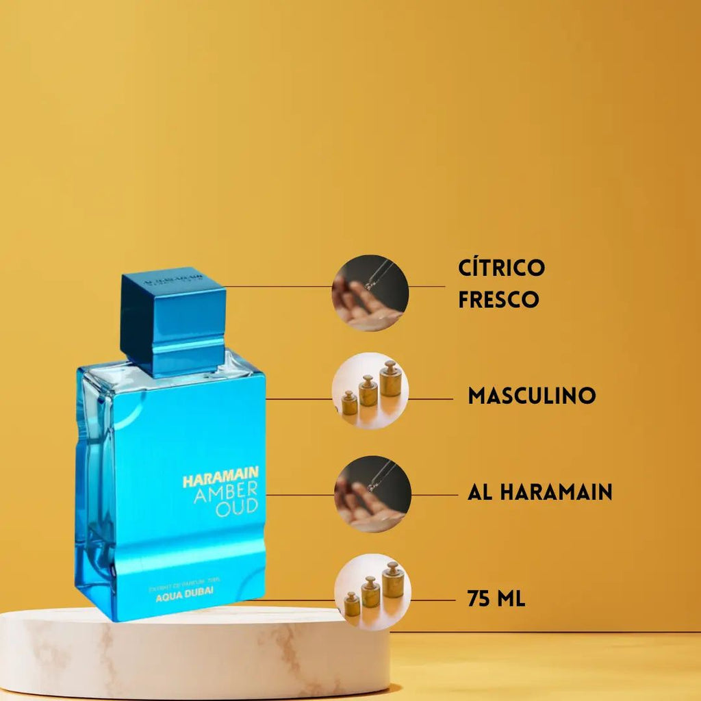 Amber Oud Aqua Dubai de Al Haramain: Lujo Acuático y Elegancia Oriental en un Solo Perfume
