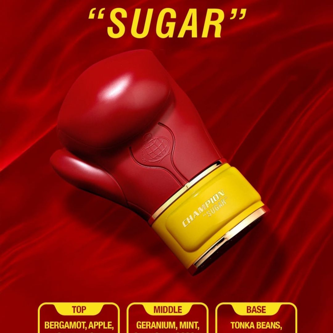 Champion Sugar Fragrance World 80ML – Perfume Masculino Aromático con Cardamomo, Rosa y Ámbar Gris (Novedad 2025)