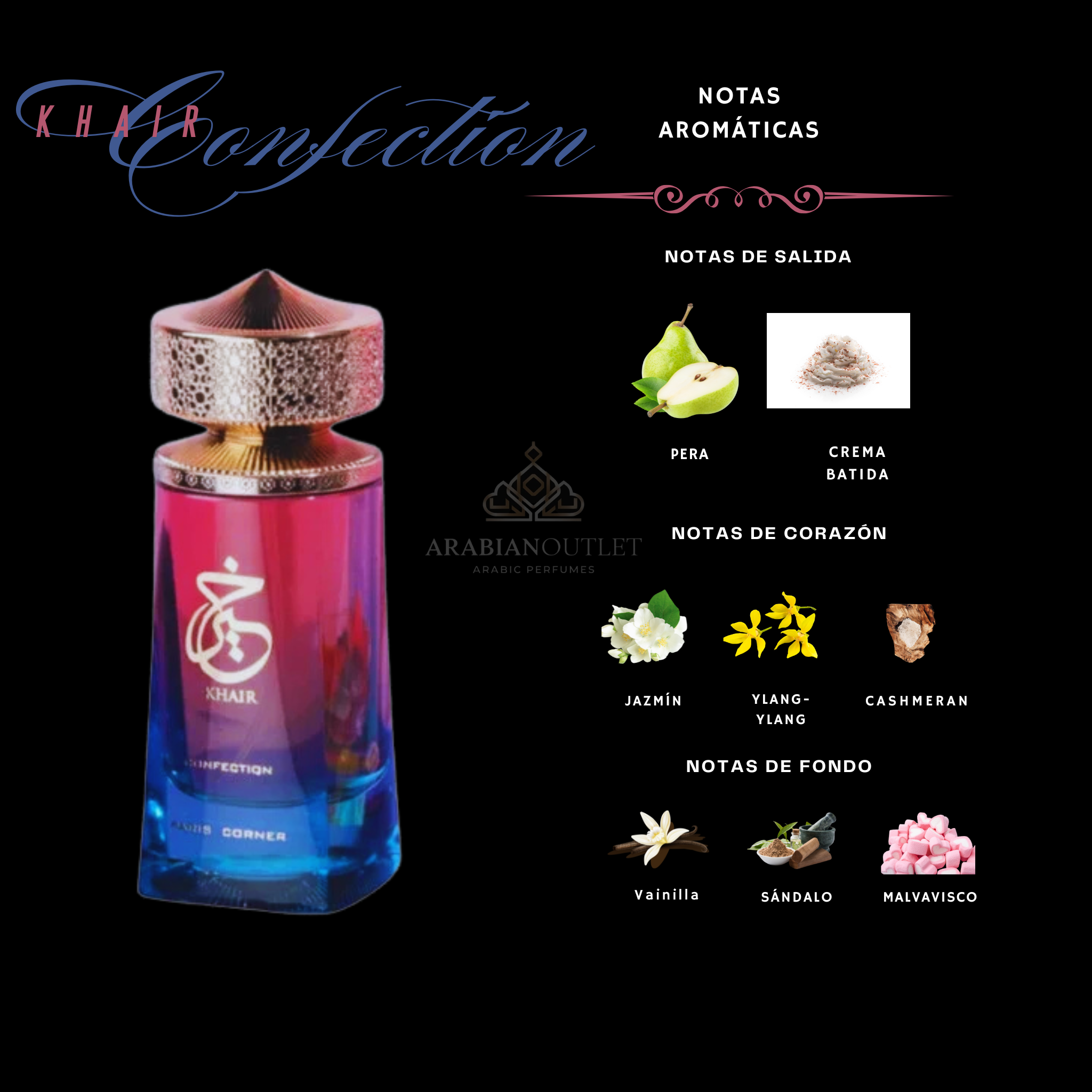 Khair Confection Eau de Parfum 100ML Paris Corner – Sweet and Sophisticated Arabic Perfume for Women