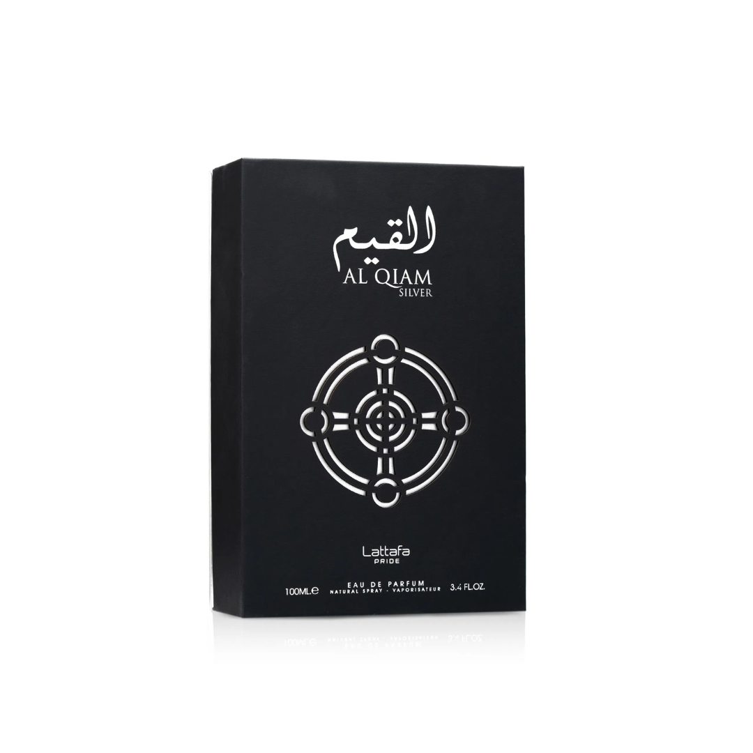 Al Qiam Silver Lattafa Pride 100ML – Perfume Unisex Amaderado Aromático con Pomelo, Sándalo y Vetiver