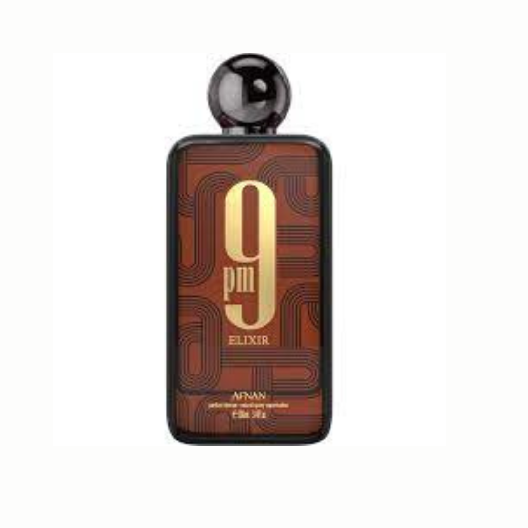 9PM Elixir Afnan 100ML – Perfume Unisex Oriental Especiado con Cardamomo, Cuero y Vainilla