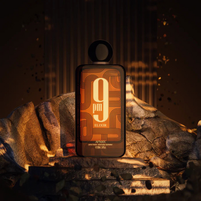9PM Elixir Afnan 100ML – Perfume Unisex Oriental Especiado con Cardamomo, Cuero y Vainilla