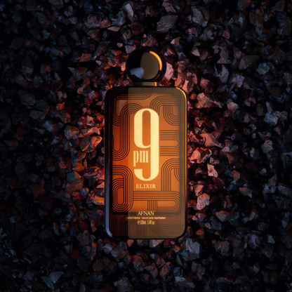 9PM Elixir Afnan 100ML – Perfume Unisex Oriental Especiado con Cardamomo, Cuero y Vainilla