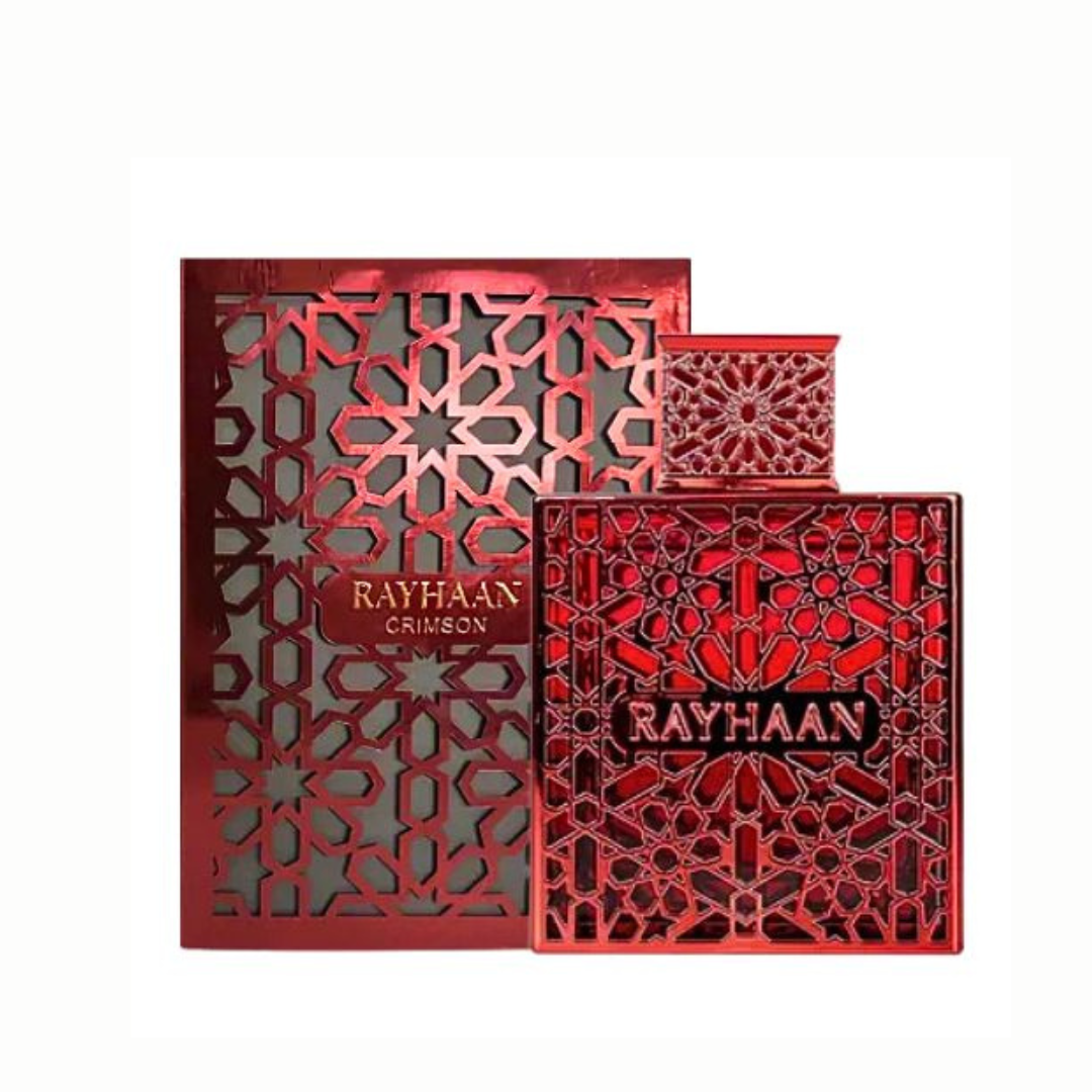 Crimson Rayhaan 100ML – Perfume Masculino Especiado con Cardamomo, Pachulí y Vainilla
