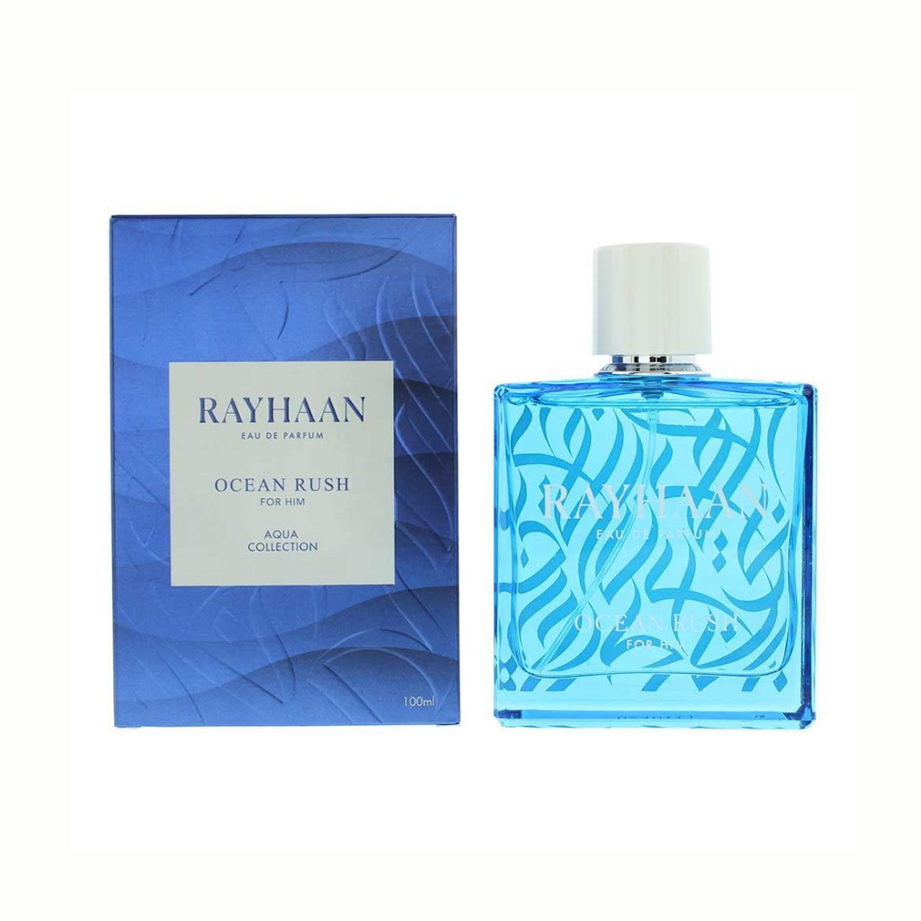 Ocean Rush Rayhaan 100ML – Perfume Masculino Acuático con Bergamota, Lavanda y Ámbar