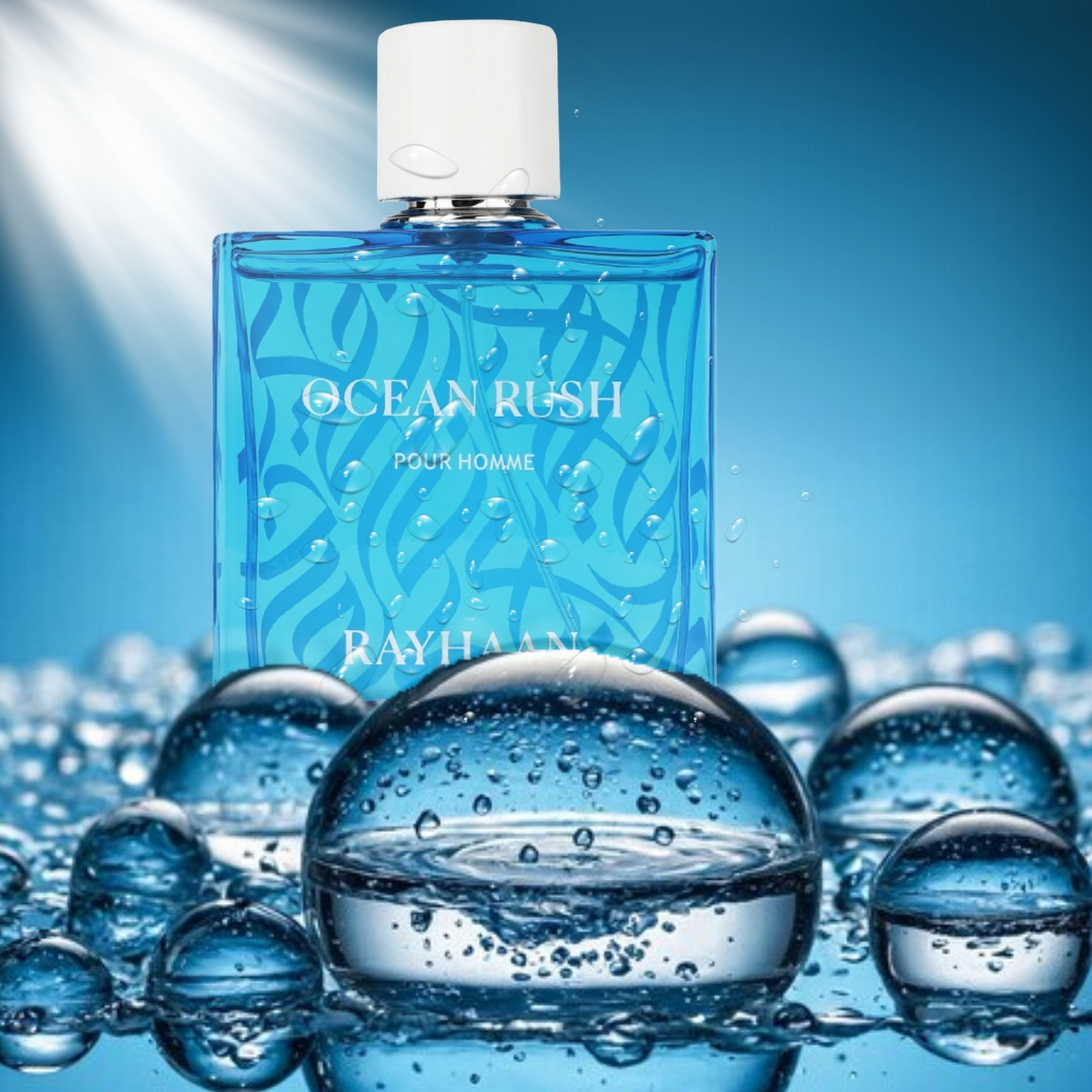 Ocean Rush Rayhaan 100ML – Perfume Masculino Acuático con Bergamota, Lavanda y Ámbar