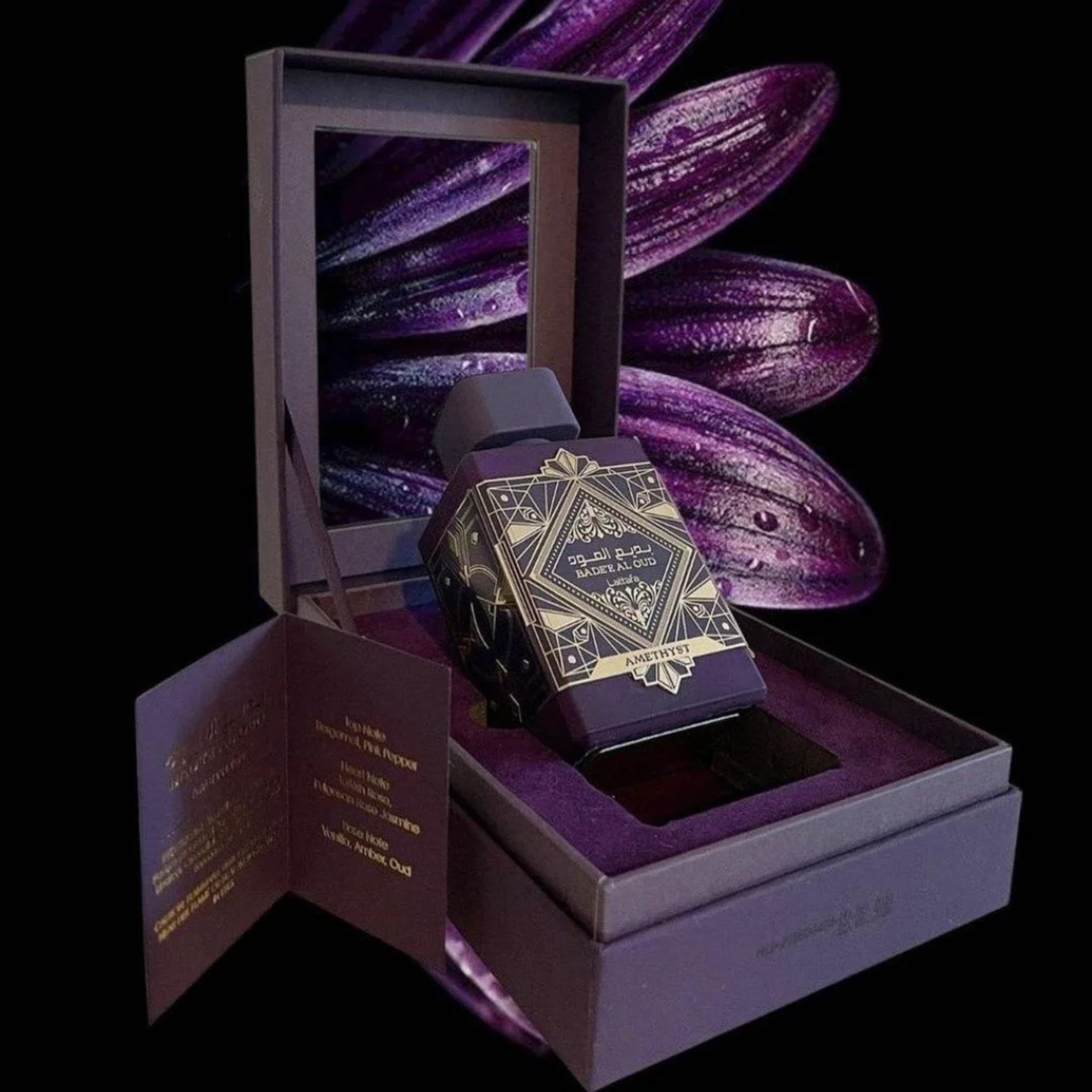 Lattafa Badee Al Oud Amethyst Eau de Parfum Unisex 100ML: Perfume Oriental Amaderado de Larga Duración