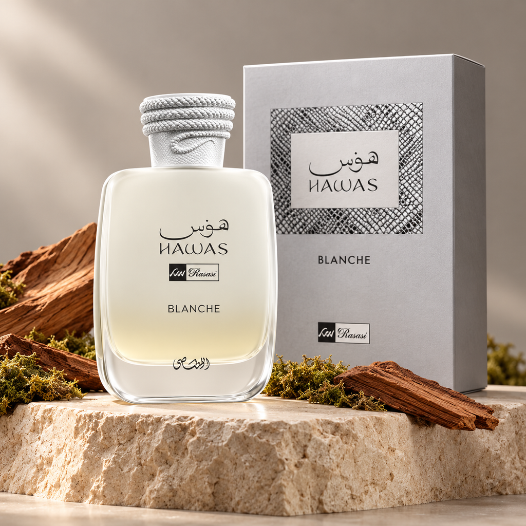 Hawas Blanche Rasasi 100ML – Eau de Parfum Unisex | Manzana, Maderas y Almizcle
